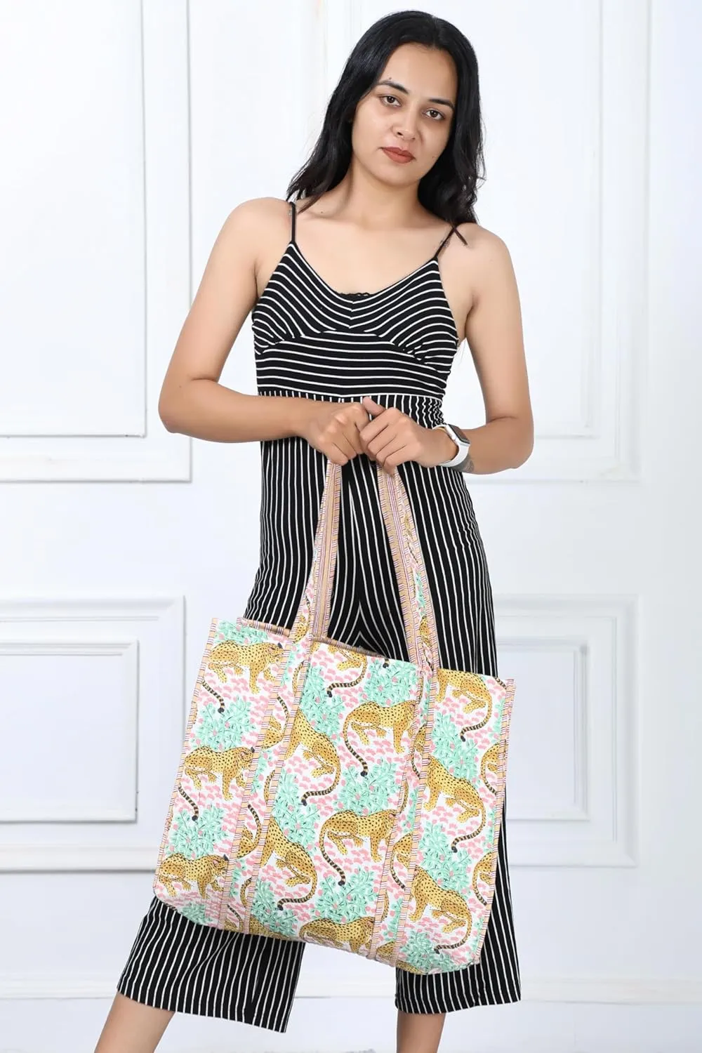 100% Cotton Shoulder Bag Tote Bag Women Reversible Shopping Bag &Grocery Bags Stylish Travel Bag Gift for Her