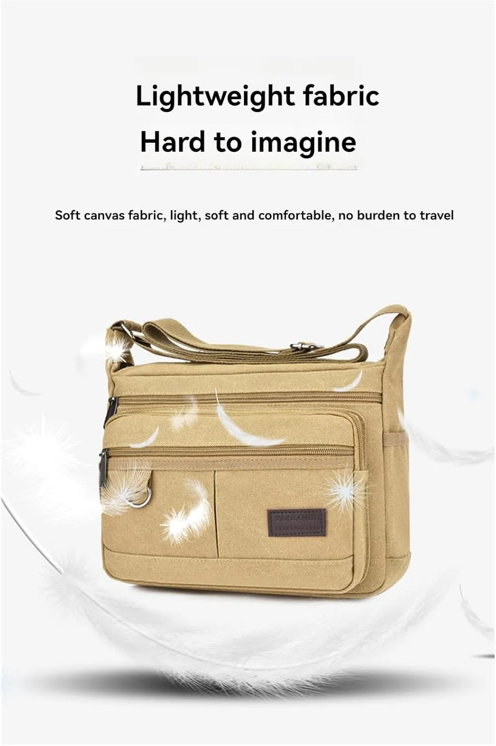 13 "Canvas Crossbody Bag Multi Pocket Outdoor Activity Crossbody Bag Business Travel Messenger Bag Laptop Computer Bag