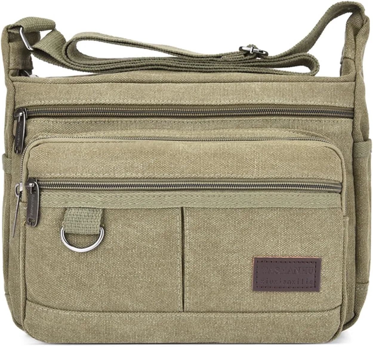 13 "Canvas Crossbody Bag Multi Pocket Outdoor Activity Crossbody Bag Business Travel Messenger Bag Laptop Computer Bag