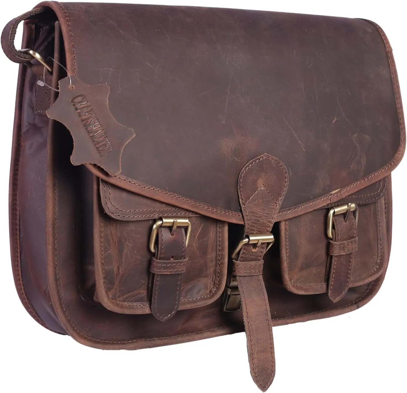 14 Inch Leather Woman Crossbody Purse Leather Shoulder Bag Ladies Satchel Travel Purse Full grain leather