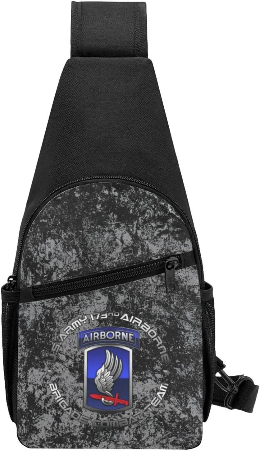 173 Airborne Brigade SSI Sling Bag Crossbody Backpack Shoulder Casual Daypack Bags for Men