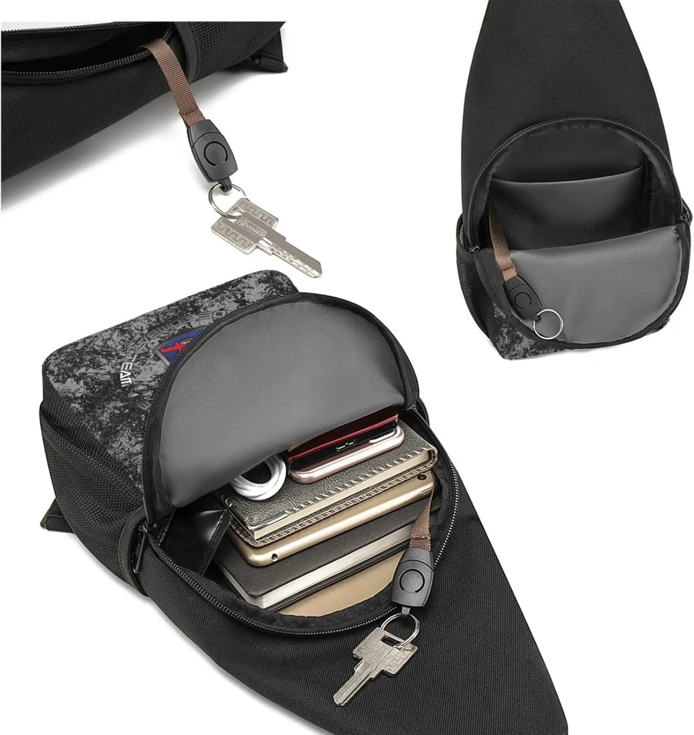 173 Airborne Brigade SSI Sling Bag Crossbody Backpack Shoulder Casual Daypack Bags for Men