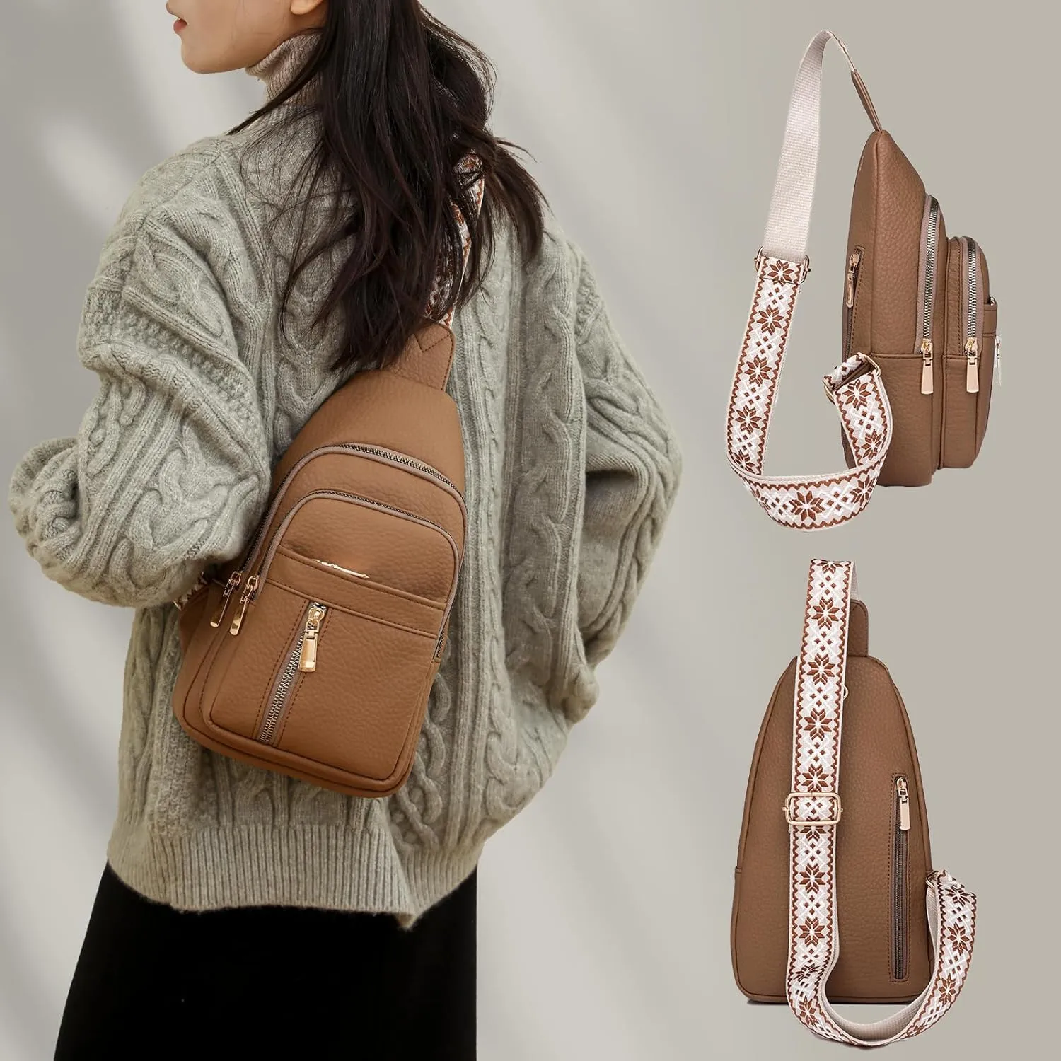 2025 Crossbody Bag,Travel Small Sling Bag Crossbody Bags for Women-Vegan Leather Fanny Pack Crossbody Bags for Women