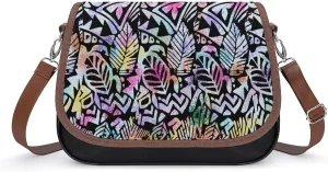2025 Pacific Island Holiday Fashion Women'S Bag Polynesian Tribal Pattern Floral Print Leather Crossbody Bag