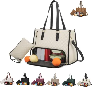 3 in 1 tote bag for women,2 in 1 bag combo,ladies laptop with compartment large with lunch compartment