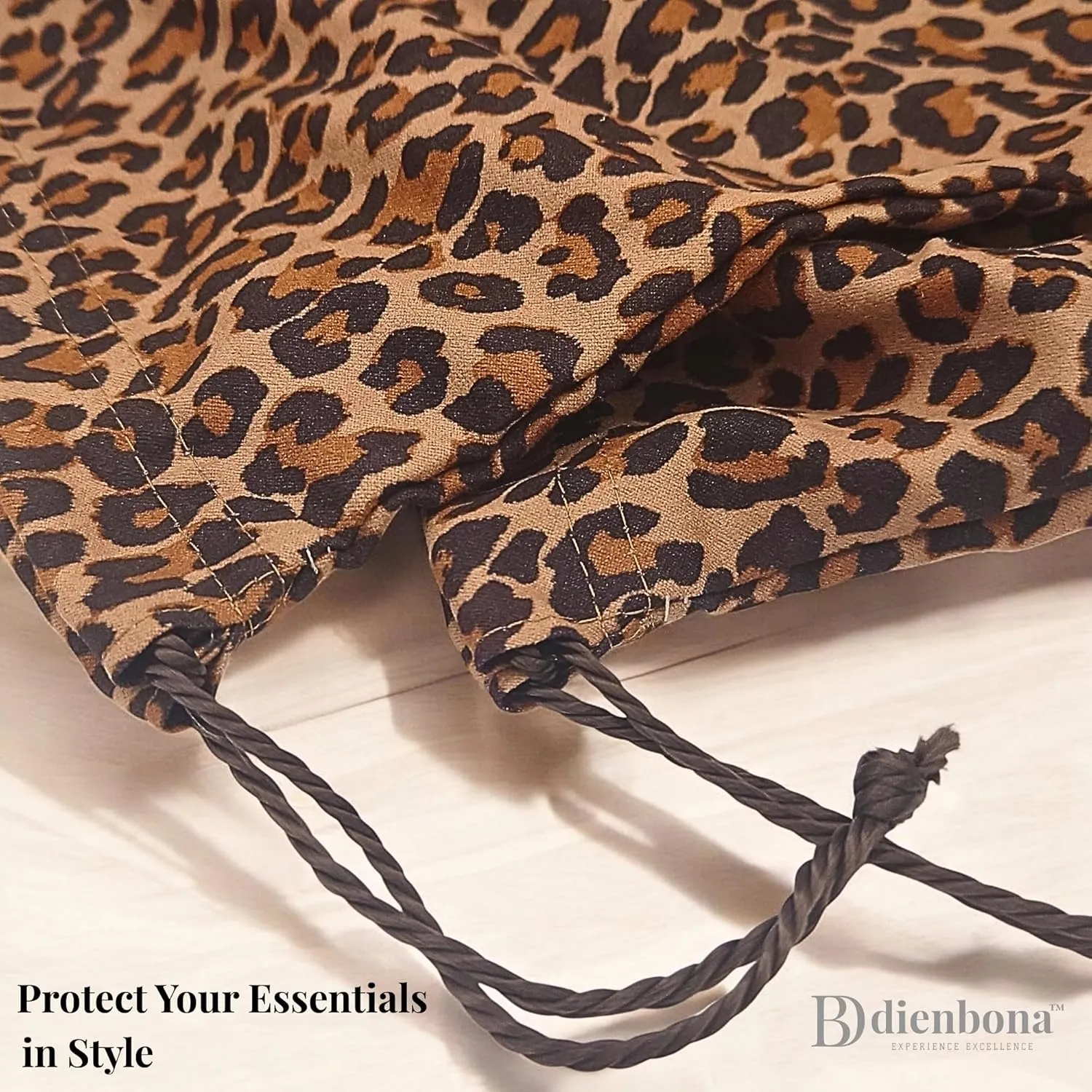 3 or 4 Packs Leopard Printed Cotton Drawstring Dustproof Bag Covers, Storage Travel Protection Organizer Set for Handbags Purses Luggage Shoes Boots Accessories (Leopard, 19.75 x 15.75 inch)