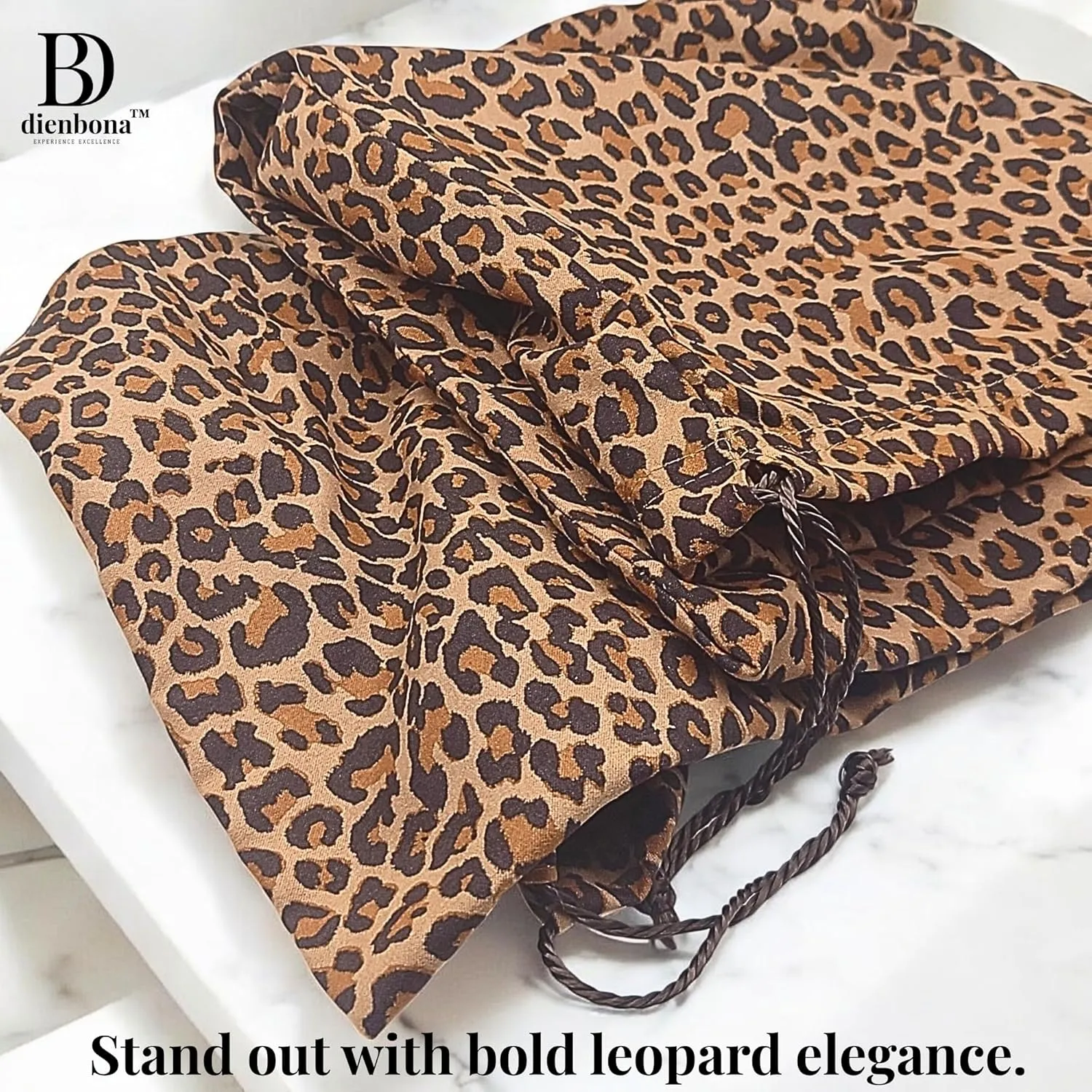 3 or 4 Packs Leopard Printed Cotton Drawstring Dustproof Bag Covers, Storage Travel Protection Organizer Set for Handbags Purses Luggage Shoes Boots Accessories (Leopard, 23.5 x 19.75 inch)