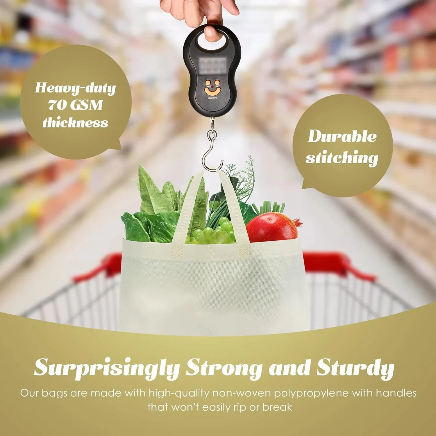 30 Pcs Reusable Tote Bag Bulk Non Woven Grocery Bag with Handle Blank Foldable Shopping for Groceries Shop Retail