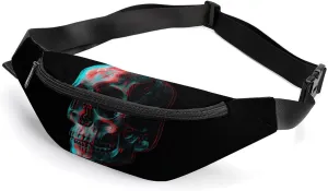3D Skull Crossbody Fanny Pack Waist Packs Adjustable Shoulder Bags Sling Bag for Hiking Running Cycling