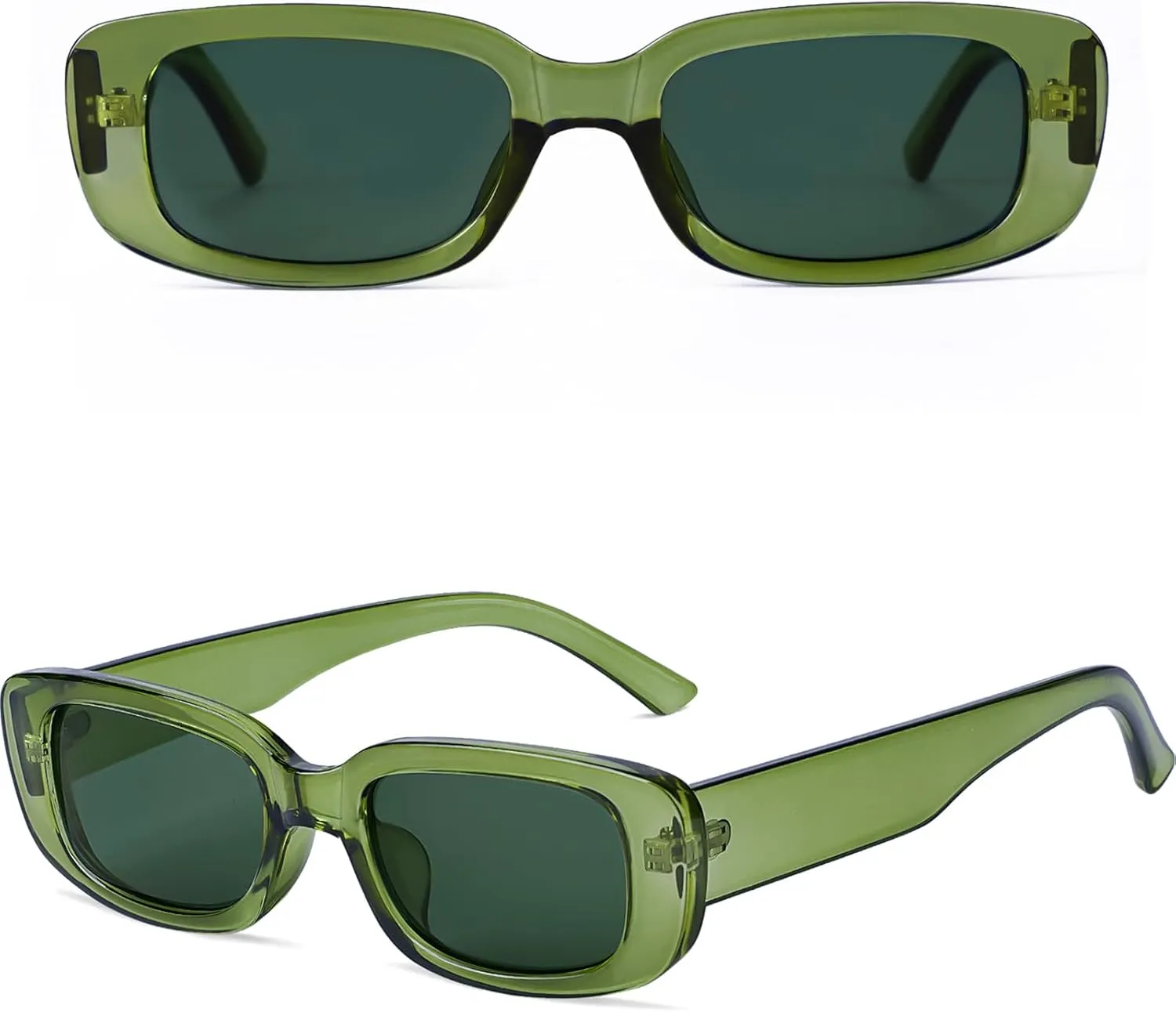 4 Pieces Retro Vintage Sunglasses Small Square Rectangle 90s Glasses Trendy Y2K for Women Aesthetic Accessories
