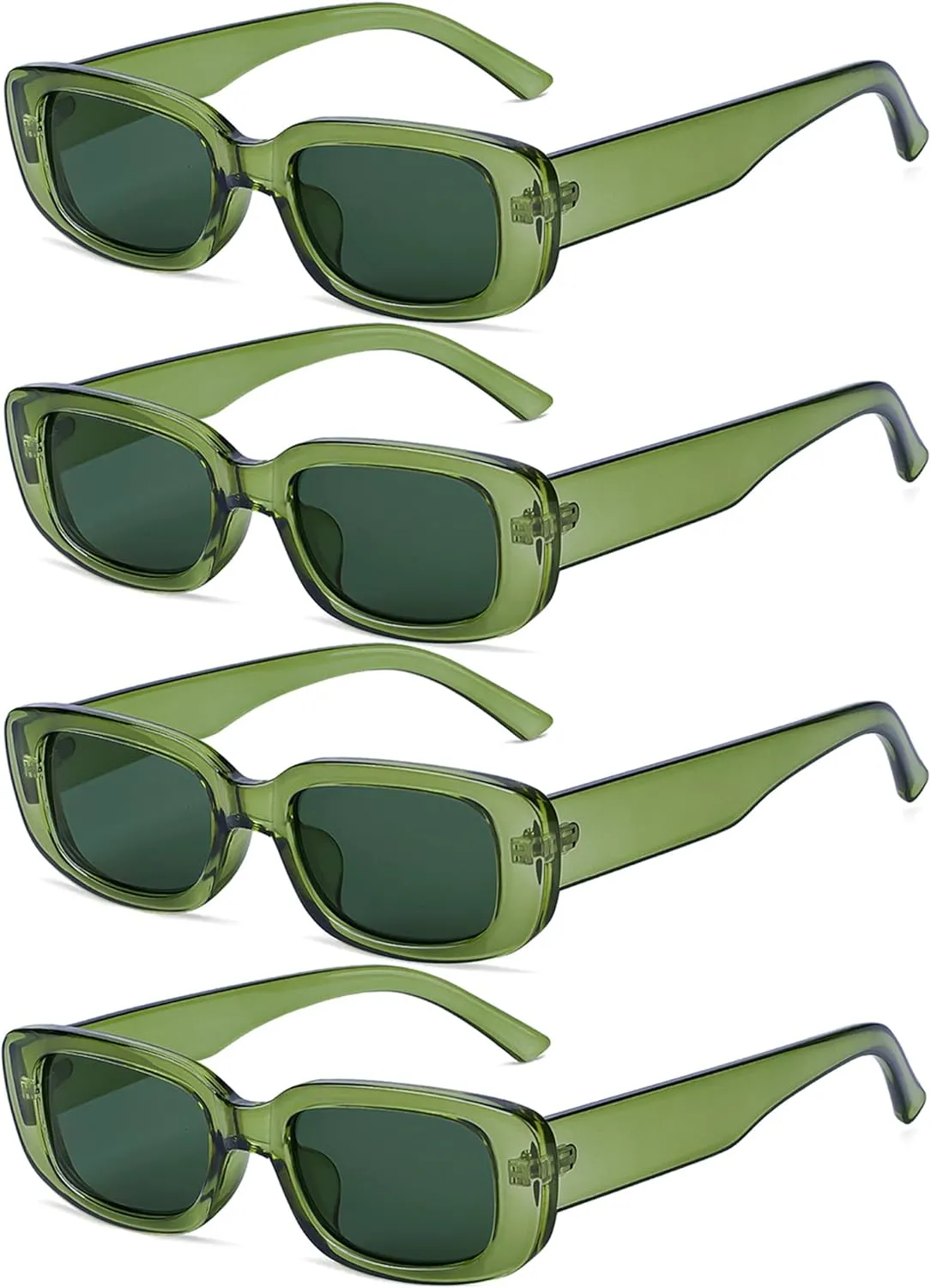 4 Pieces Retro Vintage Sunglasses Small Square Rectangle 90s Glasses Trendy Y2K for Women Aesthetic Accessories
