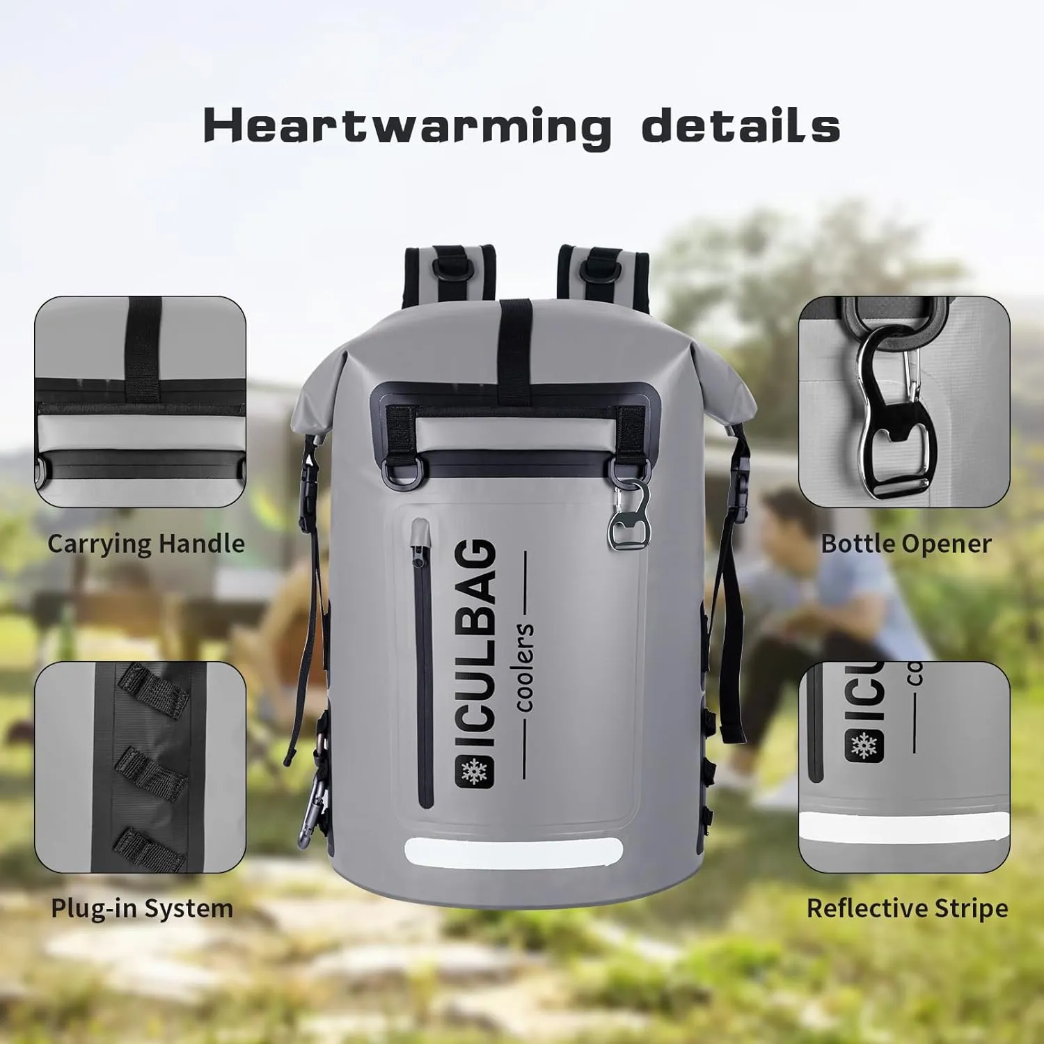 48cans Large Cooler Backpack Insulated Waterproof for Men Women Insulated Backpack Cooler Leak Proof Waterproof for 24 Hours Cooling for Camping Picnic Hiking Beach Travel Kayaking
