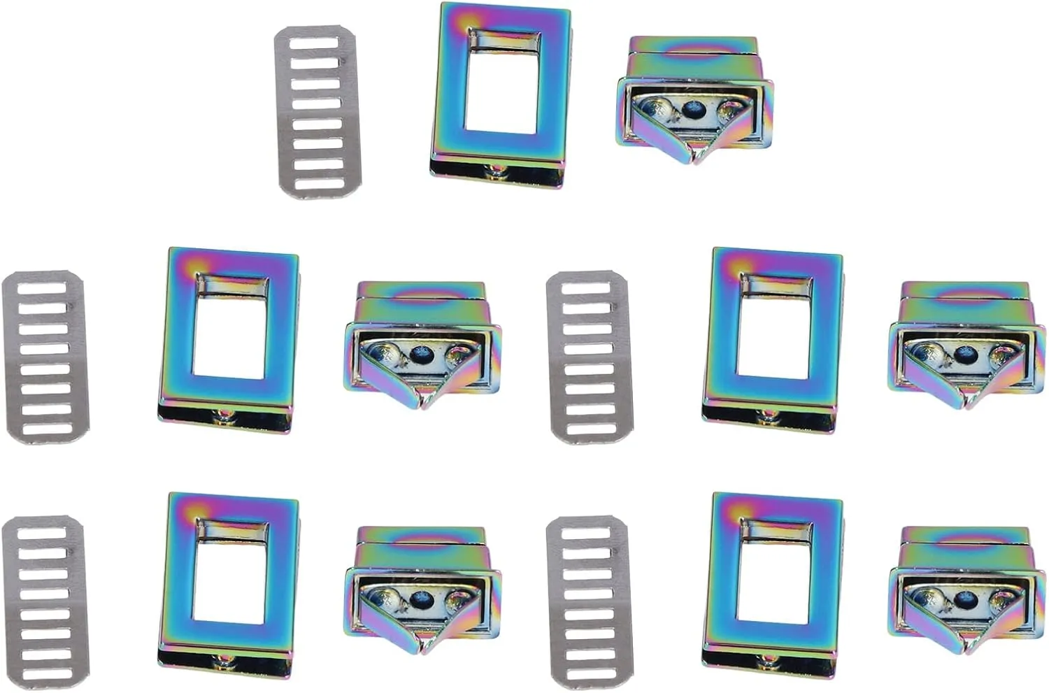 5 Set Multicolored Rectangular Rotate Locks, Durably Closures for DIY Messenger Shoulder Handbags, Operate Turn Locks with Fashion Appearance