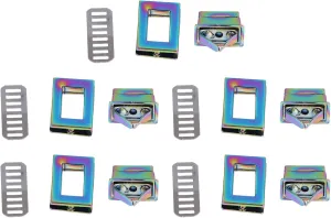 5 Set Multicolored Rectangular Rotate Locks, Durably Closures for DIY Messenger Shoulder Handbags, Operate Turn Locks with Fashion Appearance