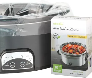 [6 For Free] 36 bags Ebelbo Nylon Pot liners, Slow Cooker Liners 13x21 Inch Large Size Disposable Roaster Cooking, Fit for 3-8QT Oval & Round Pot