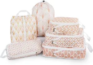 6 Pcs Compression Packing Cubes for Travel Suitcases, Waterproof Luggage Organizer Bags Set, Washable Packaging Cubes for Women Backpack Travel Perfect for Carry-Ons and Storage