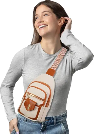 6L Sling Bag for Women Men Crossbody Bags Fanny Pack Cross Body Bag for Woman Travel Purse Sling Backpack Faux Leather Trendy