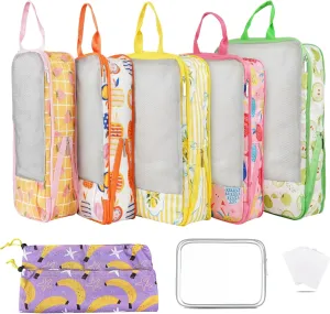 7 Pcs Compression Packing Cubes for Travel Luggage, Lightweight Suitcase Organizer Bags Set, Compression Packaging Cube for Travel Essentials, Packing Cubes for Carry on Suitcase