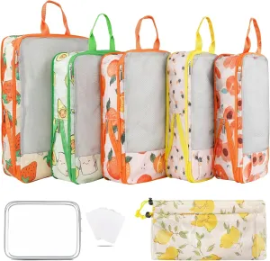 7 Pcs Compression Packing Cubes Travel for Suitcases, Luggage Organizer Washable Storage Bags Set for Backpack Travel- Packaging Cubes for Carry-Ons and Storage