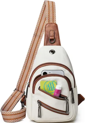 7L Sling Bag For Women Men Crossbody Shoulder Tote Blet Bags Backpack Fanny Pack Travel Purse Faux Leather