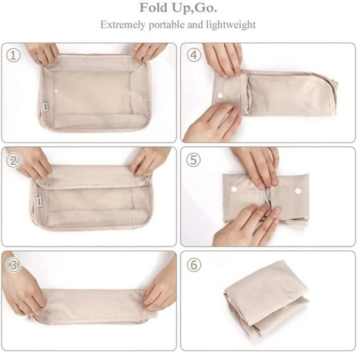 8Pcs Packing Cubes for Travel,Travel Cubes Set Foldable Suitcase Organizer Lightweight Luggage Storage Bags (Beige)
