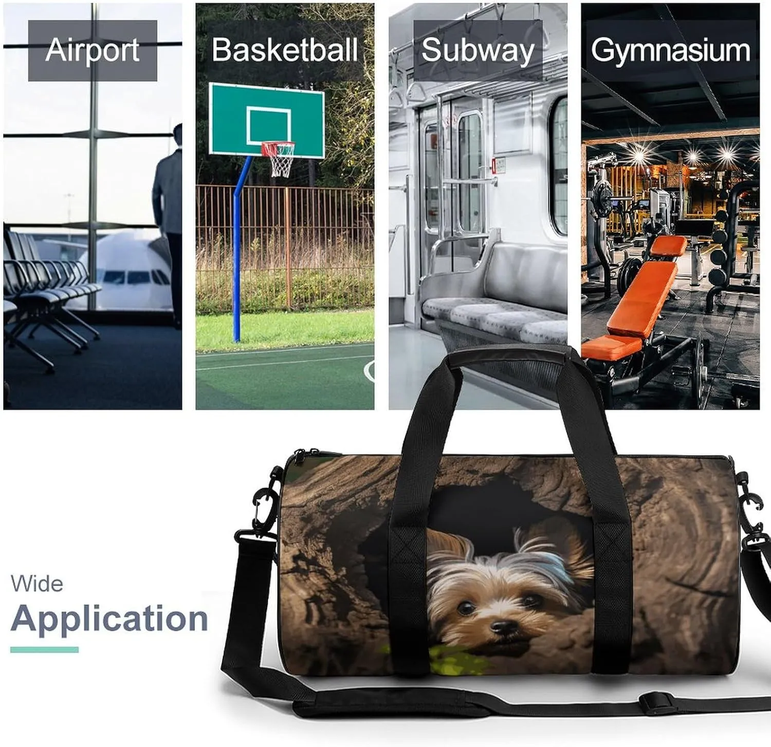 A Little Yorkshire Terrier Gym Bag Small Travel Duffle Bag with Compartment Carry On Weekender Bag for Women Men