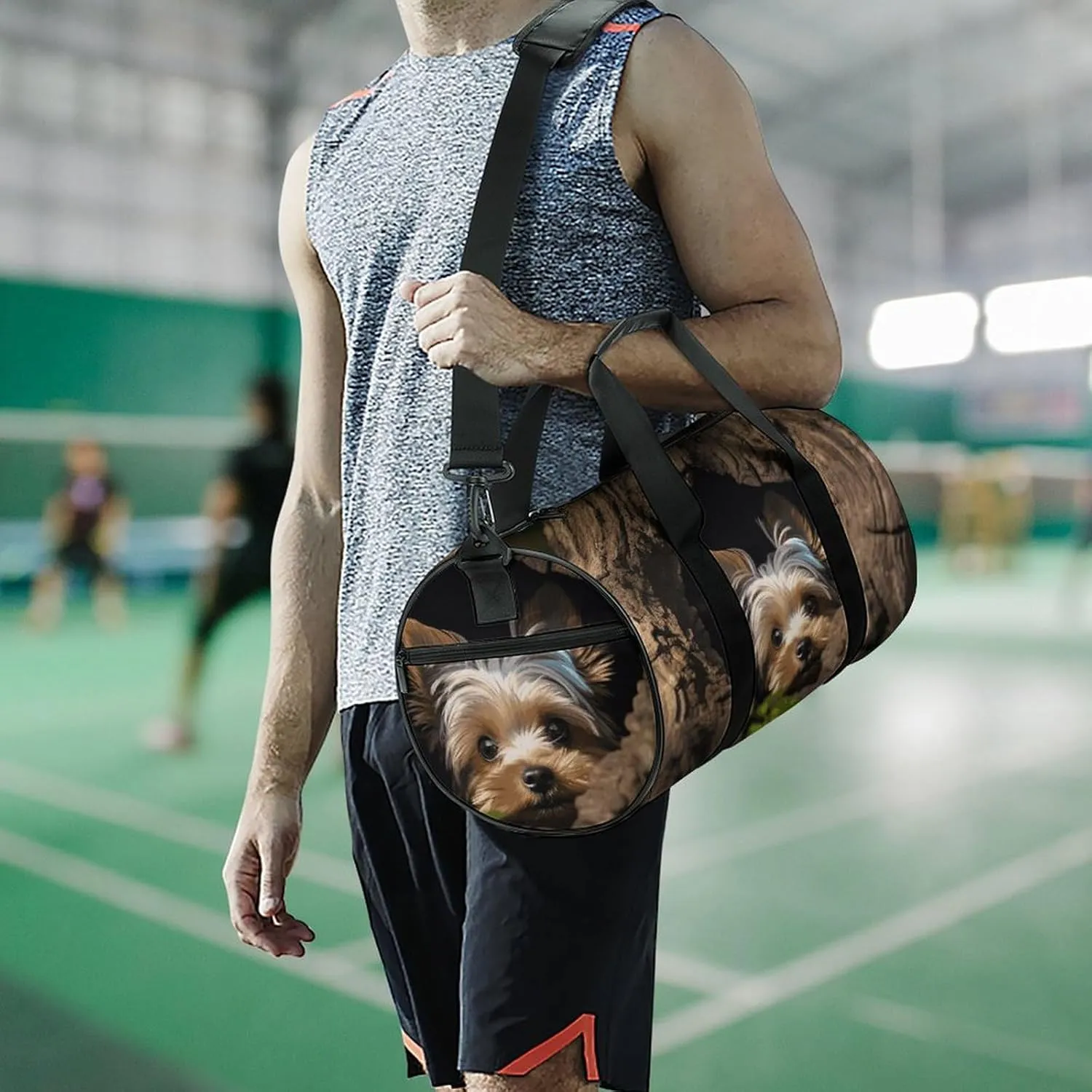 A Little Yorkshire Terrier Gym Bag Small Travel Duffle Bag with Compartment Carry On Weekender Bag for Women Men