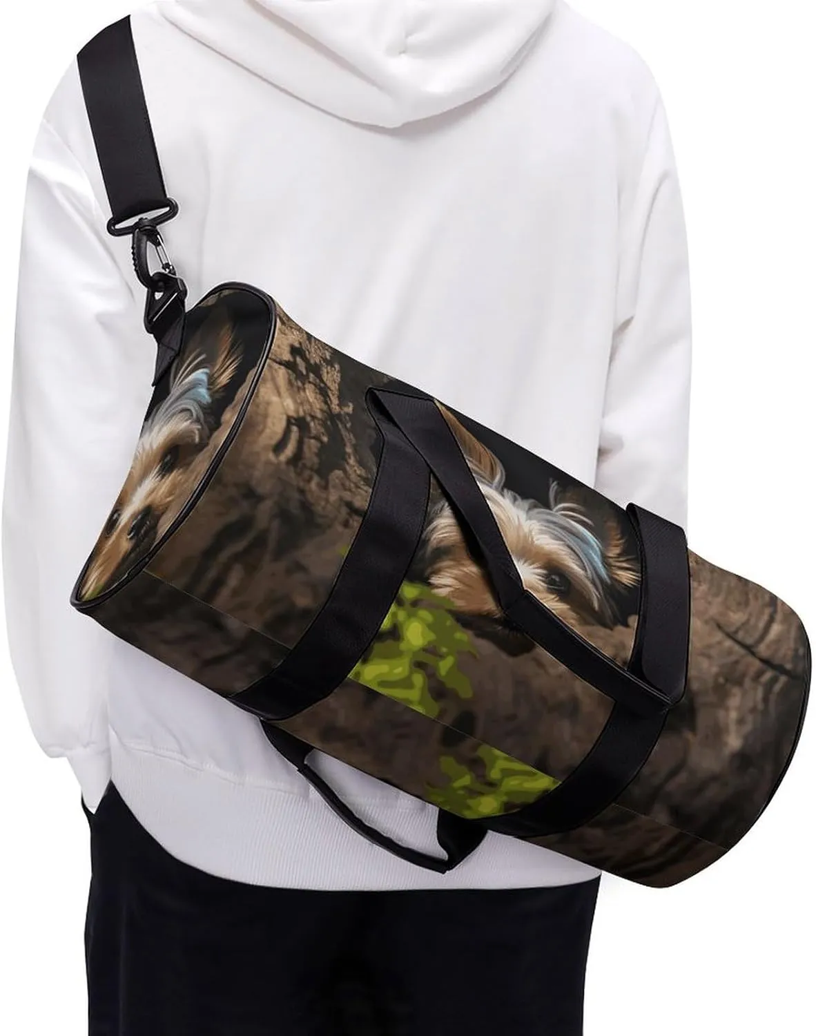 A Little Yorkshire Terrier Gym Bag Small Travel Duffle Bag with Compartment Carry On Weekender Bag for Women Men