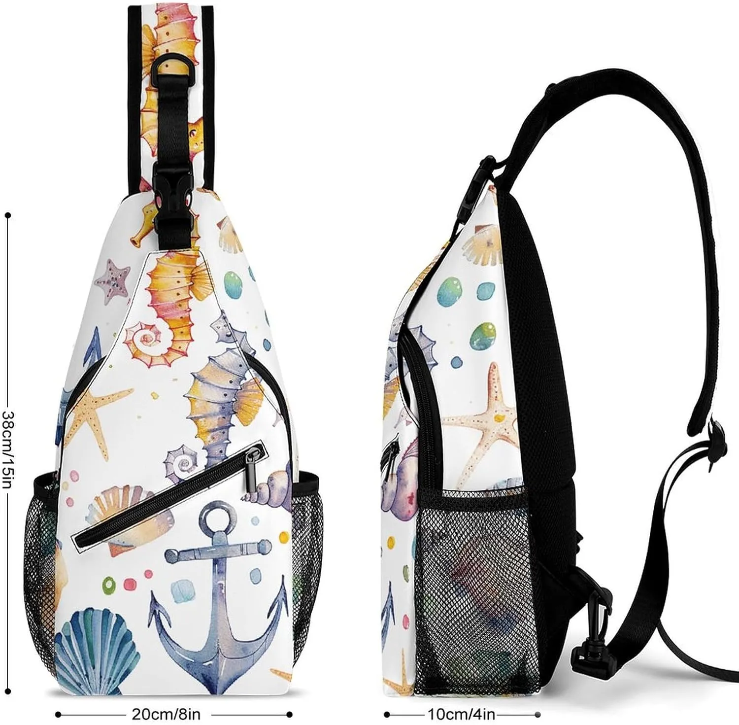 A Range of Sea Creatures Sling Bag Crossbody Bags Cross Body Bag Fanny Packs Chest Bags Sling Purses for Travel
