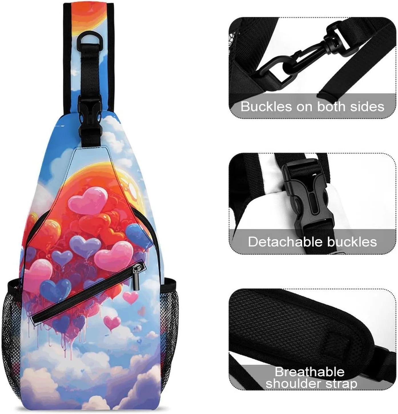 A Range of Sea Creatures Sling Bag Crossbody Bags Cross Body Bag Fanny Packs Chest Bags Sling Purses for Travel