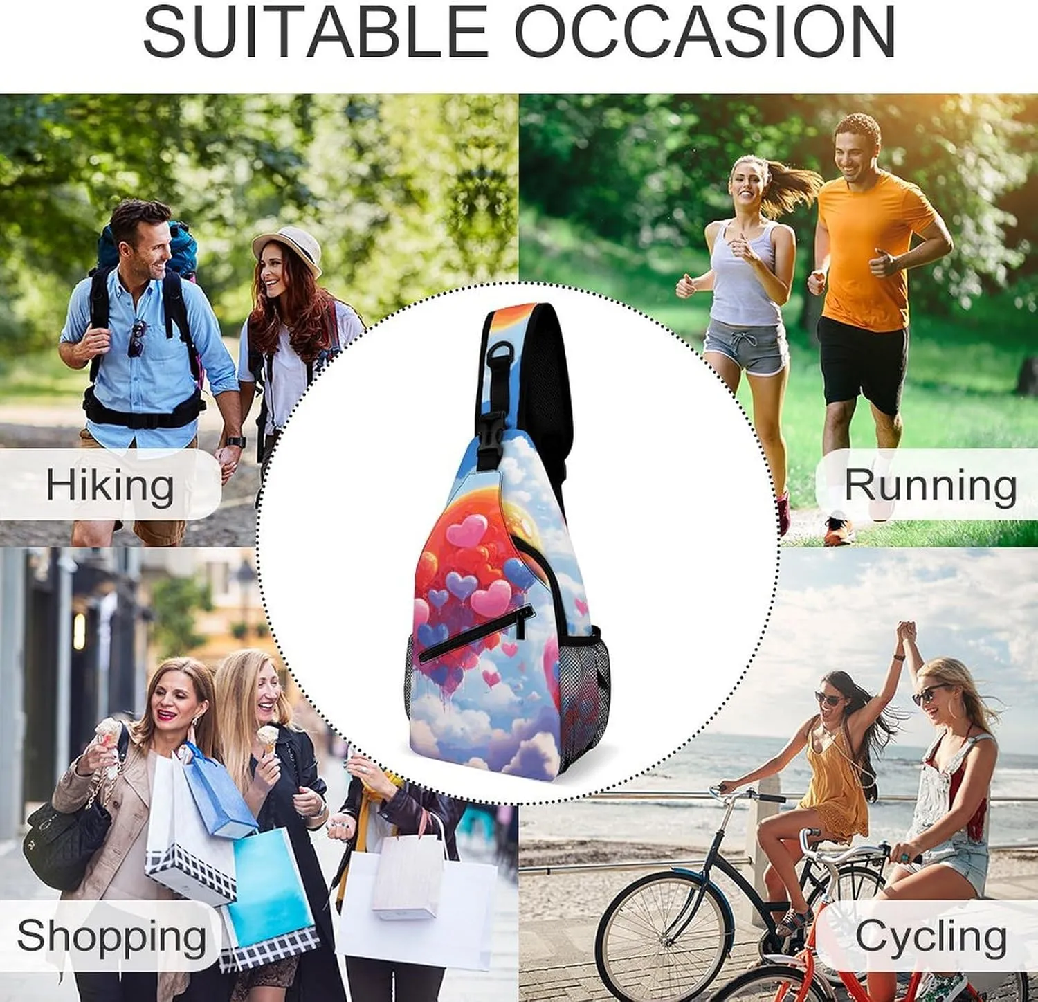 A Range of Sea Creatures Sling Bag Crossbody Bags Cross Body Bag Fanny Packs Chest Bags Sling Purses for Travel