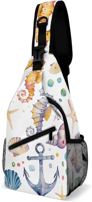 A Range of Sea Creatures Sling Bag Crossbody Bags Cross Body Bag Fanny Packs Chest Bags Sling Purses for Travel