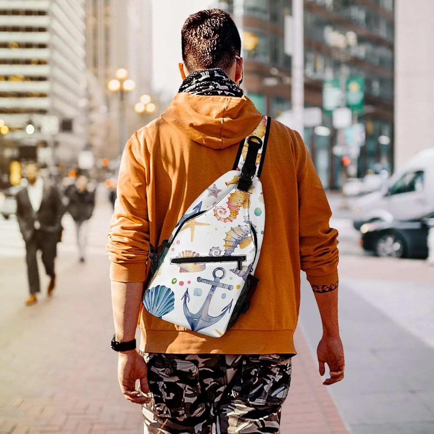 A Range of Sea Creatures Sling Bag Crossbody Bags Cross Body Bag Fanny Packs Chest Bags Sling Purses for Travel