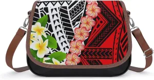 A Versatile Work And Travel Women'S Bag With Floral Patterns And Custom-Made Polynesian Women'S Crossbody Bag