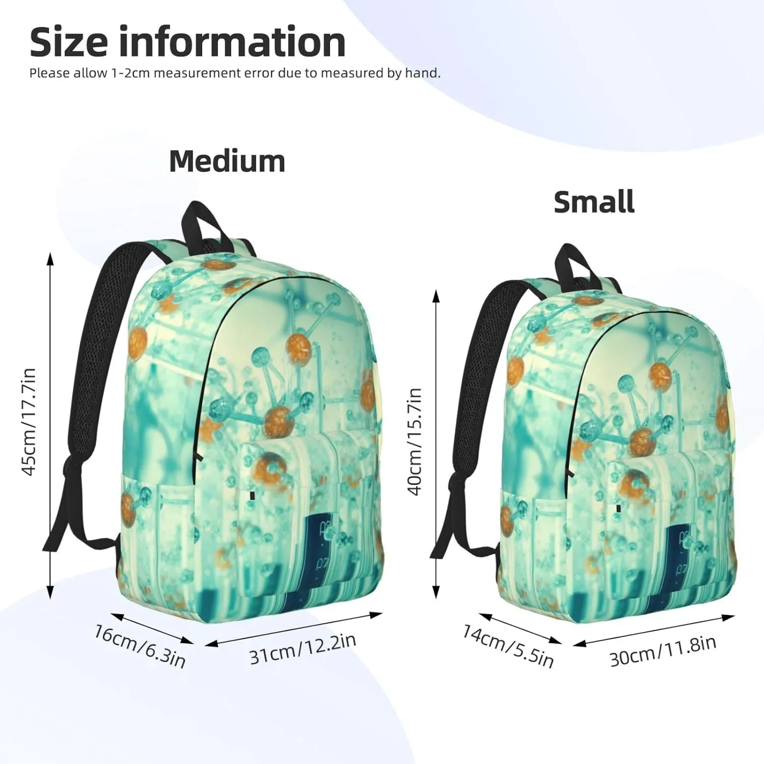 abstraction biology chemistry42 print Backpack Travel Backpacks for Women Men College Backpack Computer Bag for Travel