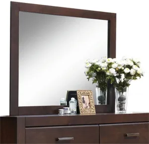 Acme Oberreit Wood Frame Bedroom Mirror in Walnut