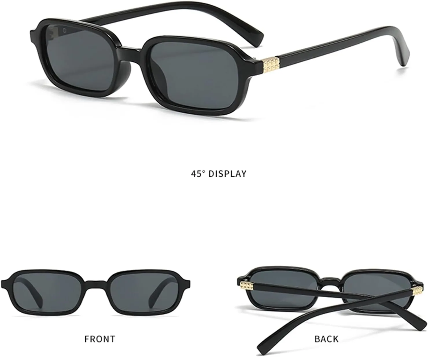 ADE WU Rectangle Sunglasses for Women Cute Vintage Trendy 90s Tiny Rectangular Sun Glasses