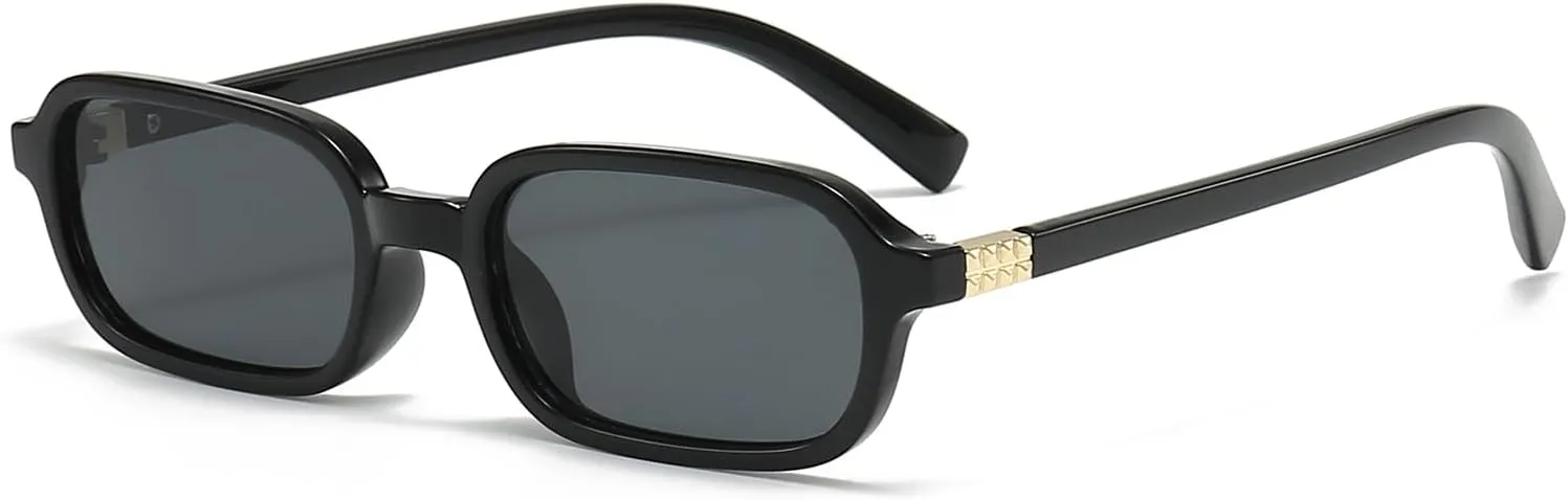 ADE WU Rectangle Sunglasses for Women Cute Vintage Trendy 90s Tiny Rectangular Sun Glasses