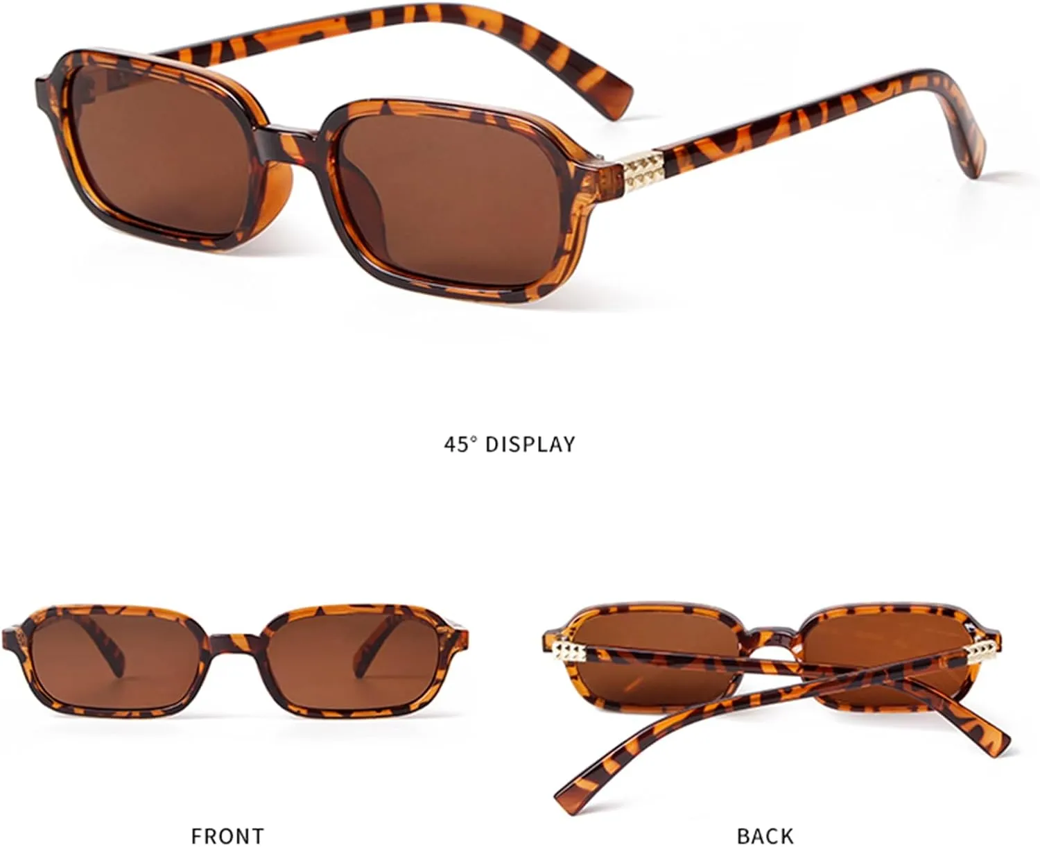 ADE WU Rectangle Sunglasses for Women Cute Vintage Trendy 90s Tiny Rectangular Sun Glasses