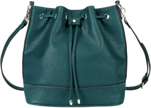 AFKOMST Leather Bucket Bags and Drawstring Crossbody Purse for Women Medium Tote and Hobo Handbags with 2 Shouder Straps