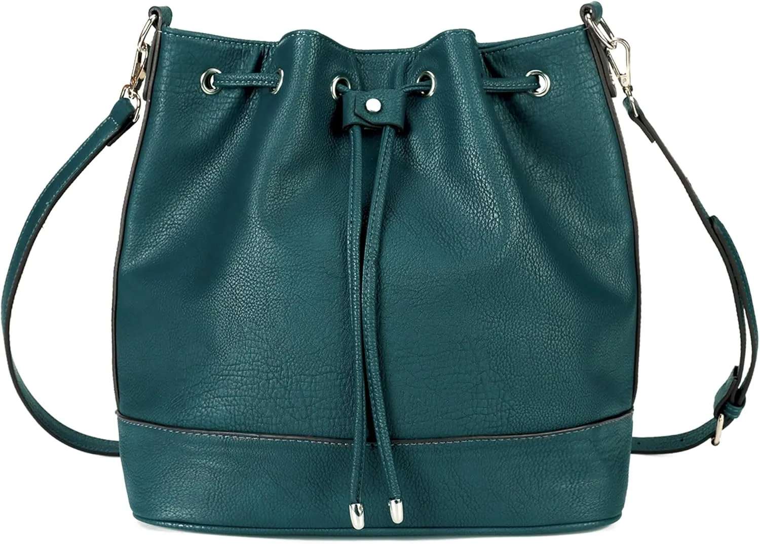 AFKOMST Leather Bucket Bags and Drawstring Crossbody Purse for Women Medium Tote and Hobo Handbags with 2 Shouder Straps
