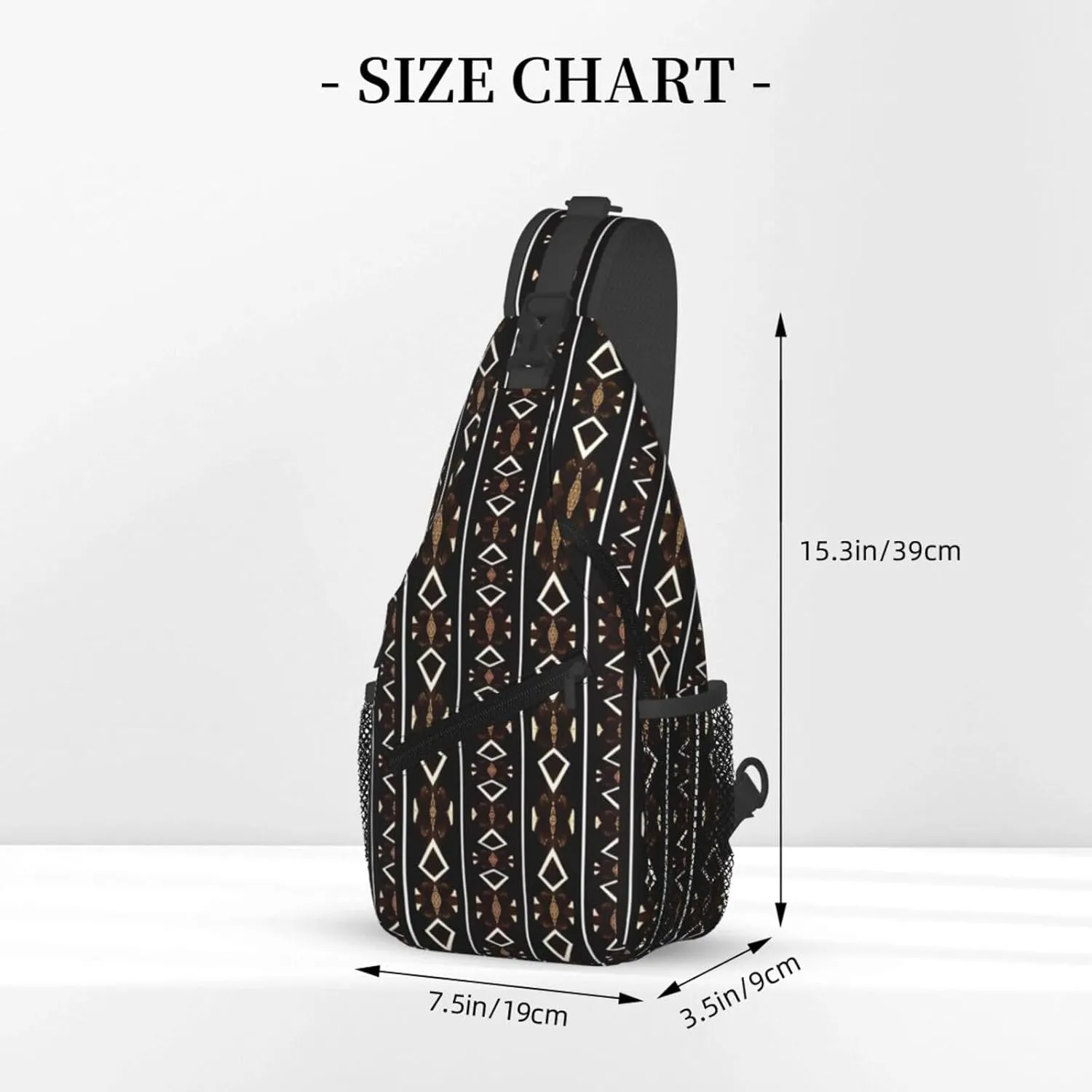 African Ethnic Bag for Women Men, Lightweight Sling Bag Chest Bag Tribe Handbag Backpack for Travel, Work