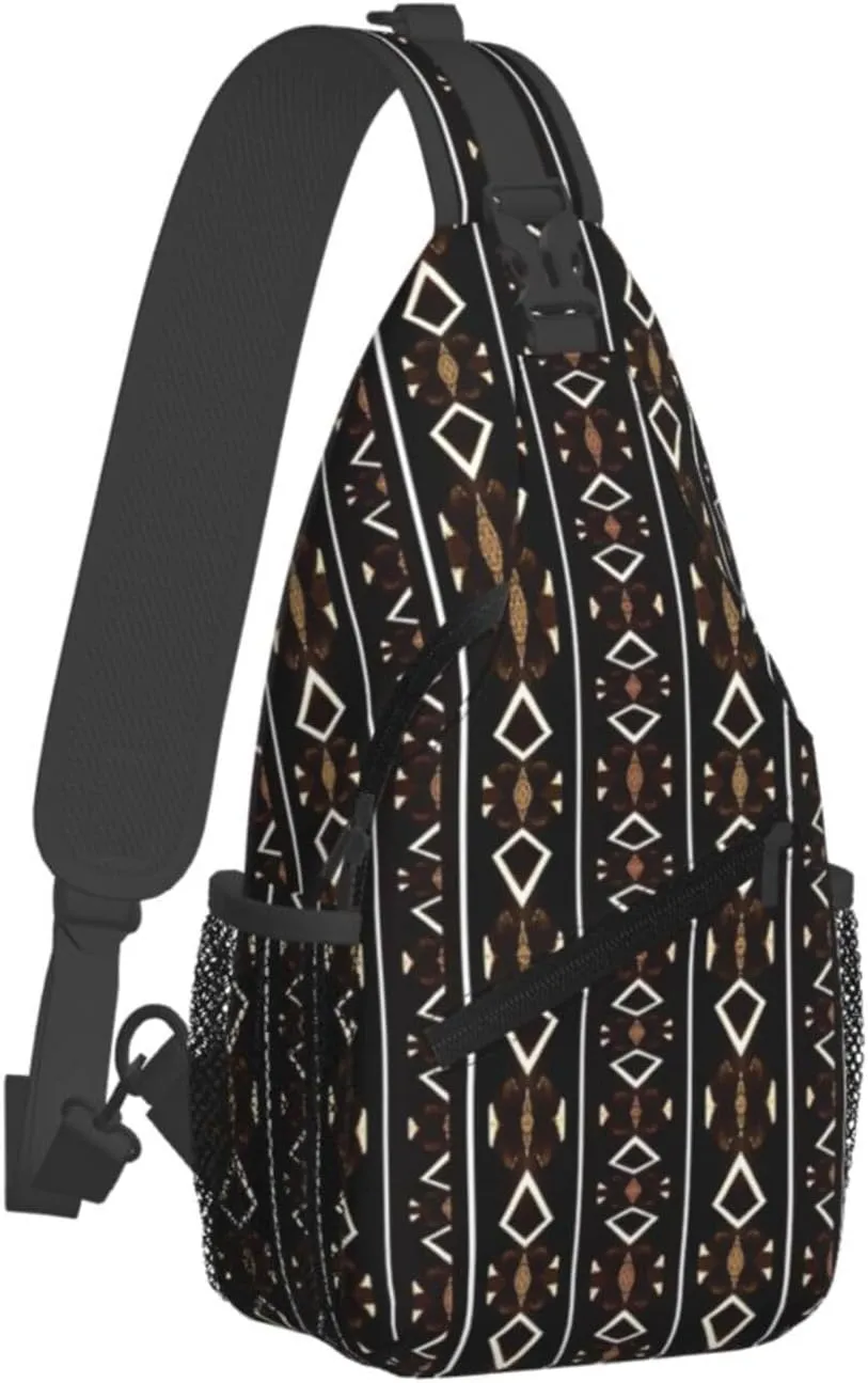 African Ethnic Bag for Women Men, Lightweight Sling Bag Chest Bag Tribe Handbag Backpack for Travel, Work
