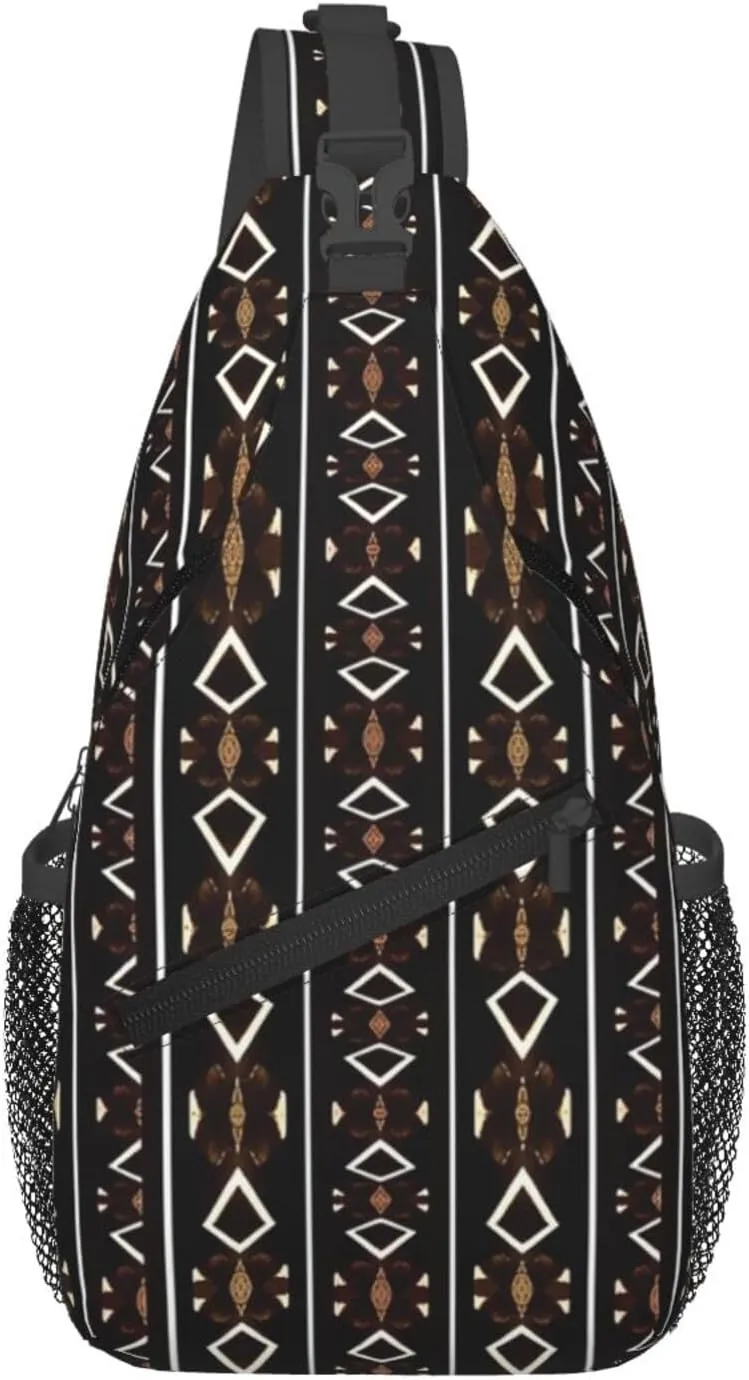 African Ethnic Bag for Women Men, Lightweight Sling Bag Chest Bag Tribe Handbag Backpack for Travel, Work