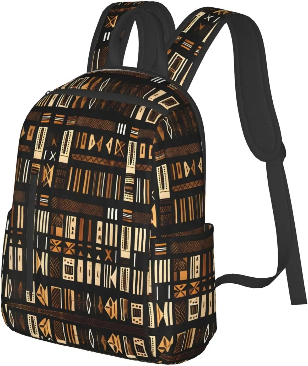 African Mud Cloth Tribal Print Lightweight Backpack, Travel Bookbag College Bag,Laptop Backpack For Men Women