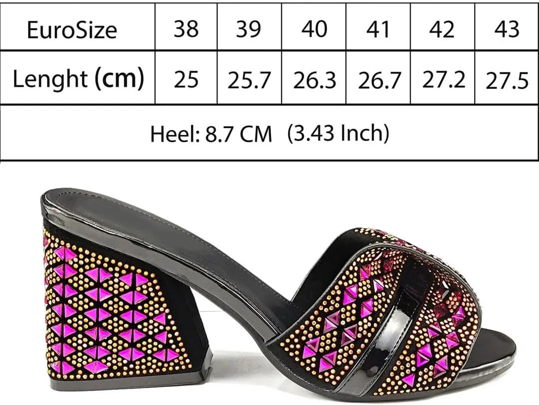 African Wedding Crystal Shoes Bag Set with Diamond-Embellished Heels and Evening Purse
