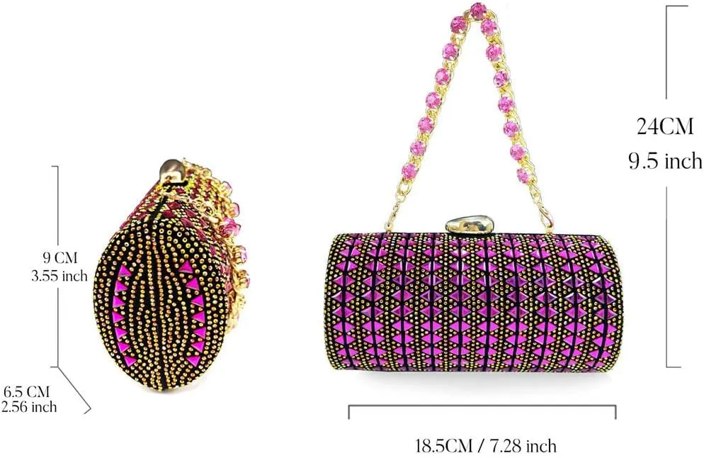 African Wedding Crystal Shoes Bag Set with Diamond-Embellished Heels and Evening Purse
