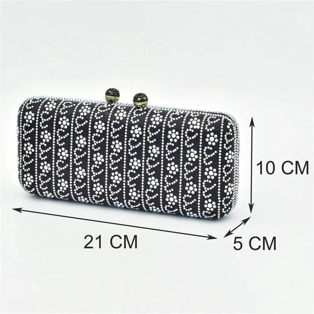 African Wedding Luxury Heel Set with Crystal Clutch Bag Italian-Design Bridal Party Pumps