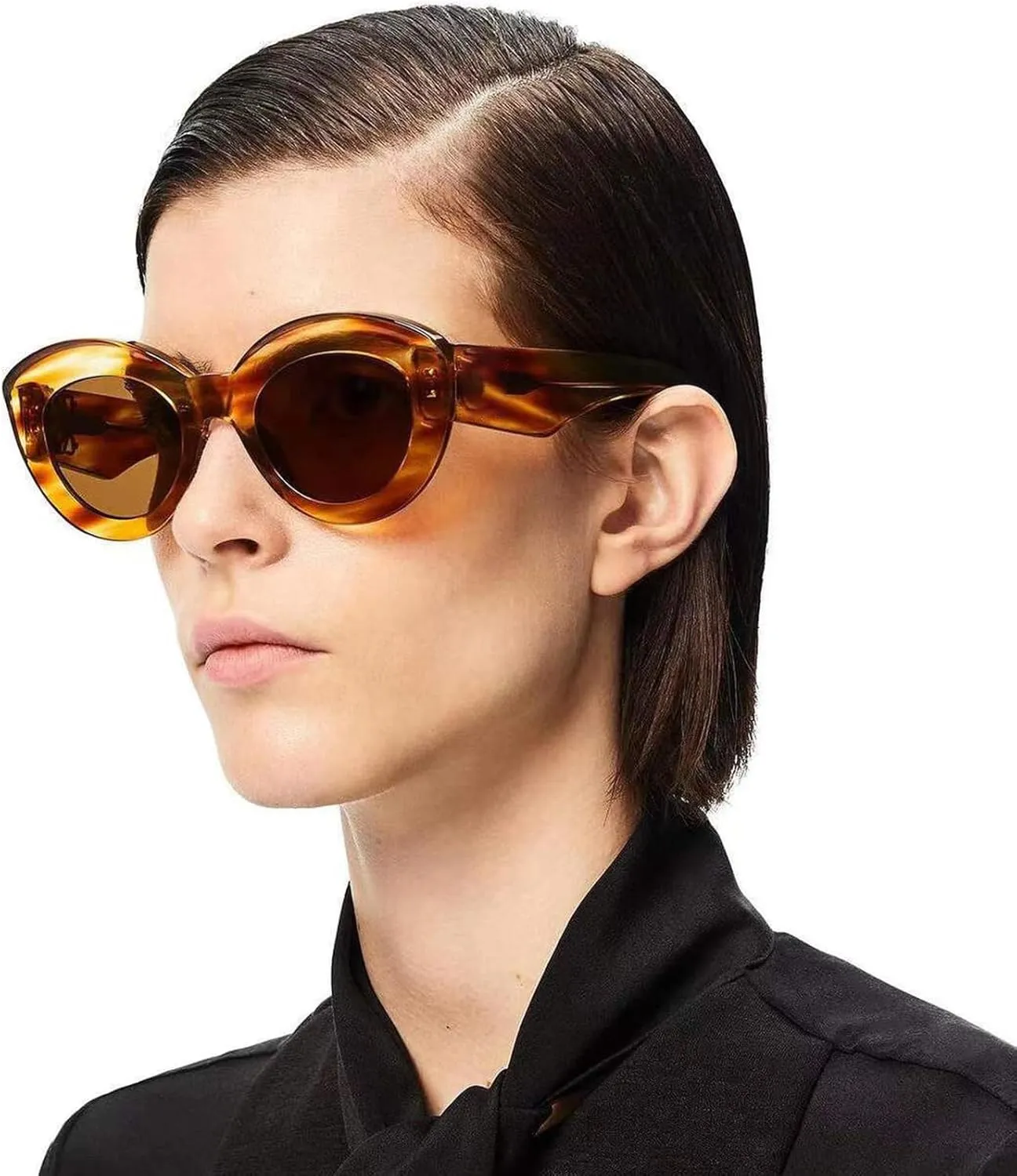 AIEYEZO Oversized Cat Eye Sunglasses for Women Cute Oval Thick Frame Cateye Sun Glasses Chic Retro Style Shades