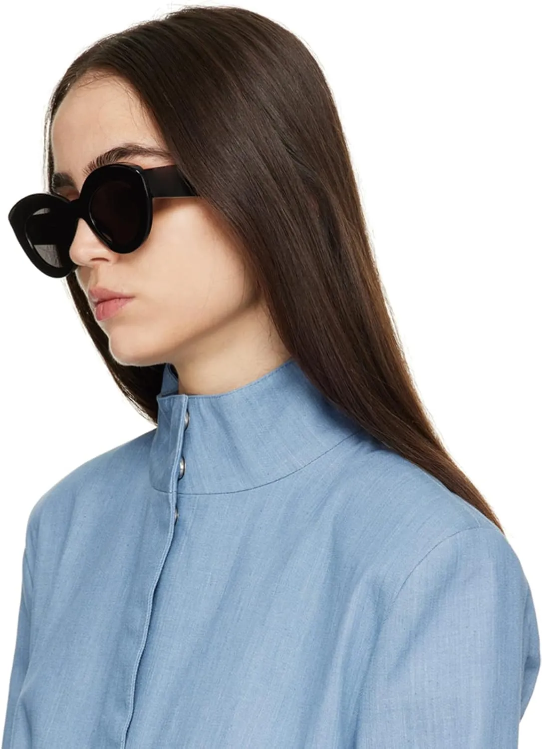 AIEYEZO Oversized Cat Eye Sunglasses for Women Cute Oval Thick Frame Cateye Sun Glasses Chic Retro Style Shades